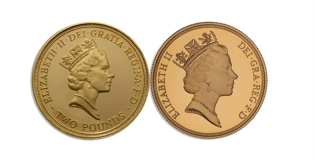 1994 £2 Gold Proof Mule Error obverse