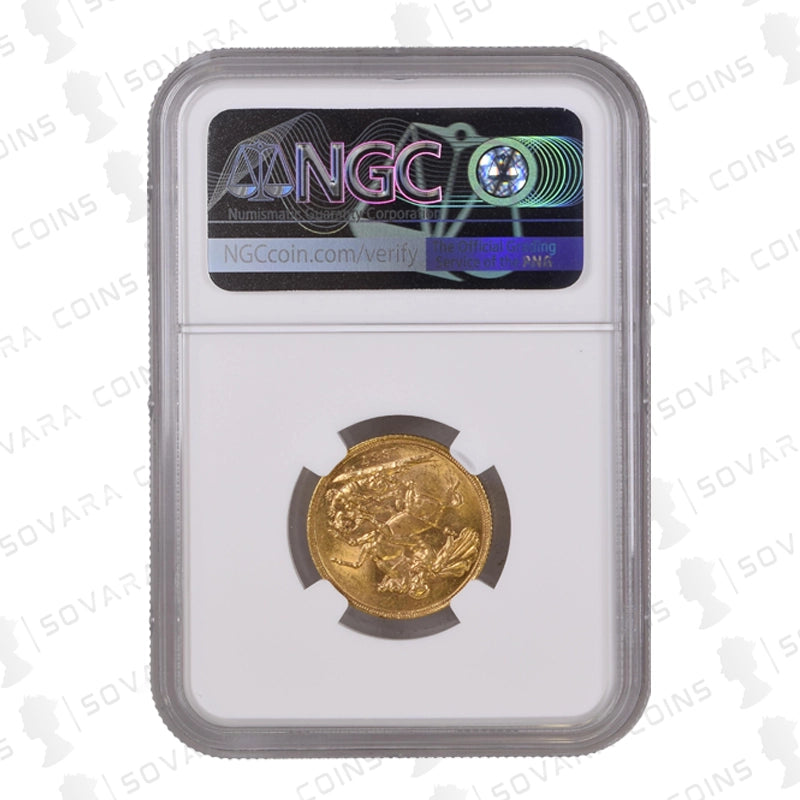 1887 Sydney Mint Gold Sovereign Young Head design graded NGC AU58