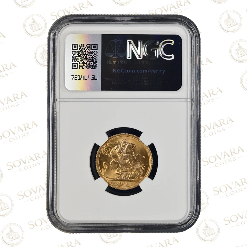 1966 Gold Sovereign reverse - Pistrucci Saint George and the Dragon