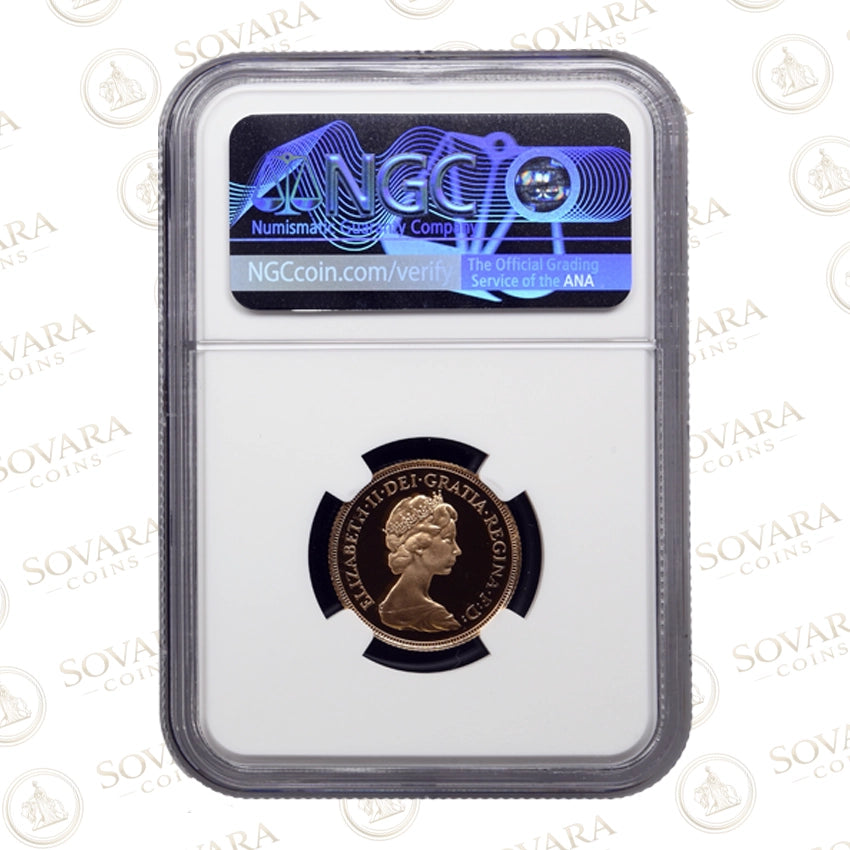 1982 Sovereign PF70 Ultra Cameo NGC graded British gold coin