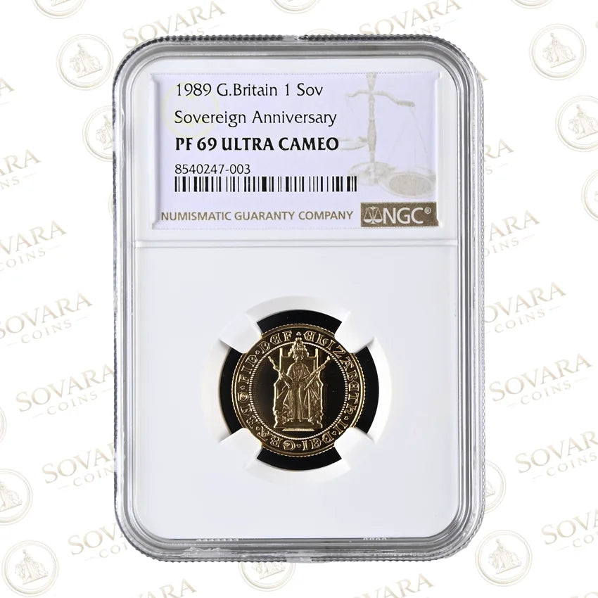 1989 gold proof sovereign PF69 Ultra Cameo NGC slab