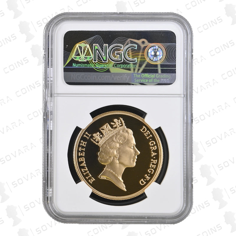Gold coin in a protective case with NGC (Numismatic Guaranty Corporation) logo