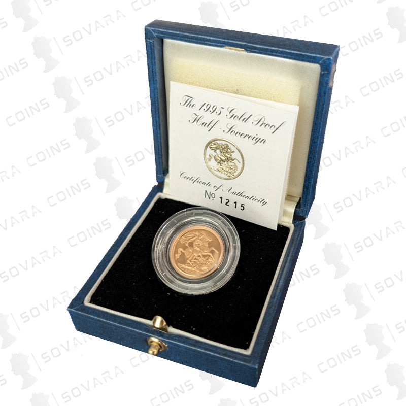 1995 Gold Proof Half Sovereign in original Royal Mint box with certificate of authenticity