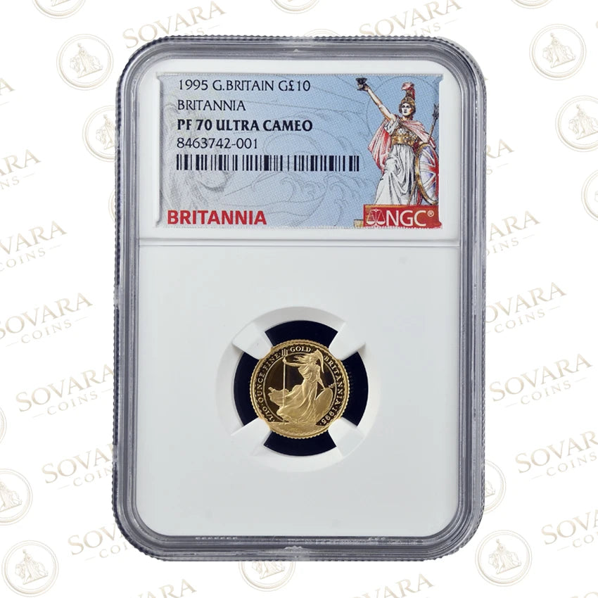 1995 Tenth-Ounce Britannia gold proof NGC PF70 Ultra Cameo graded slab