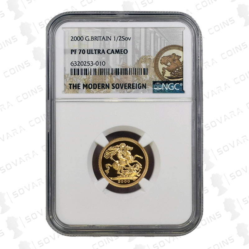 2000 Gold Proof Half Sovereign graded NGC PF70 Ultra Cameo with St George and the Dragon design