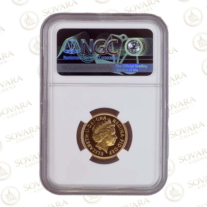 2001 Gold Proof Sovereign obverse - Ian Rank-Broadley portrait Queen Elizabeth II