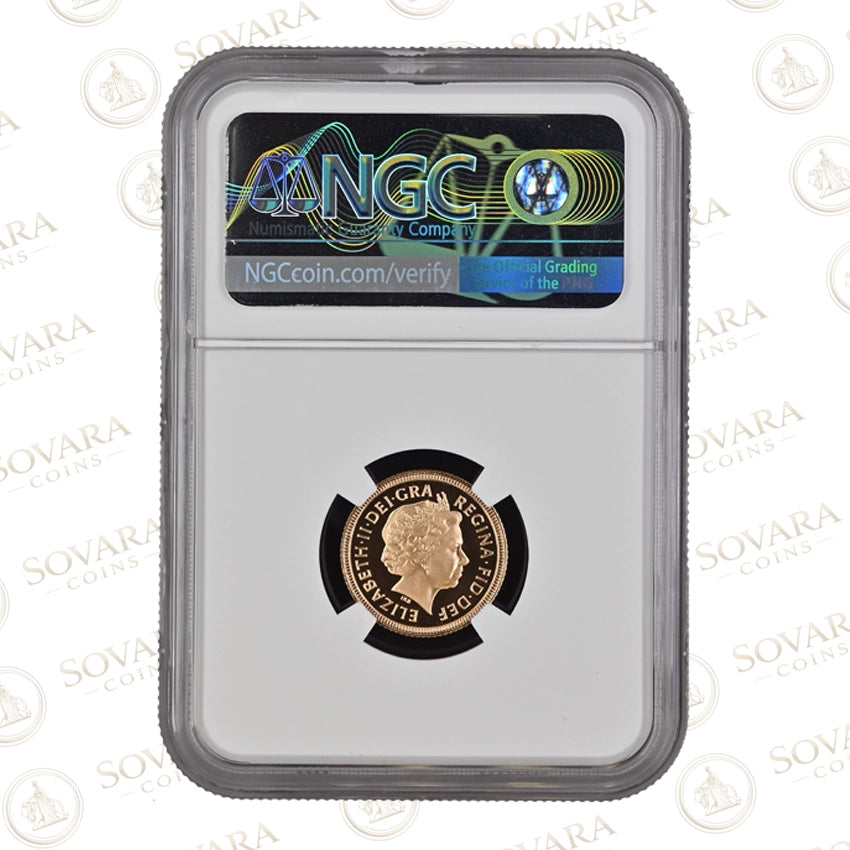 2002 proof half sovereign obverse Queen Elizabeth II portrait PF70