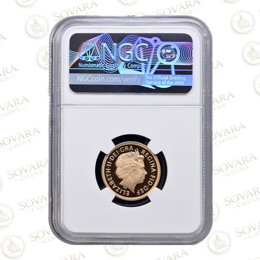 2013 Sovereign Gold Proof PF70 Ultra Cameo coin obverse and reverse