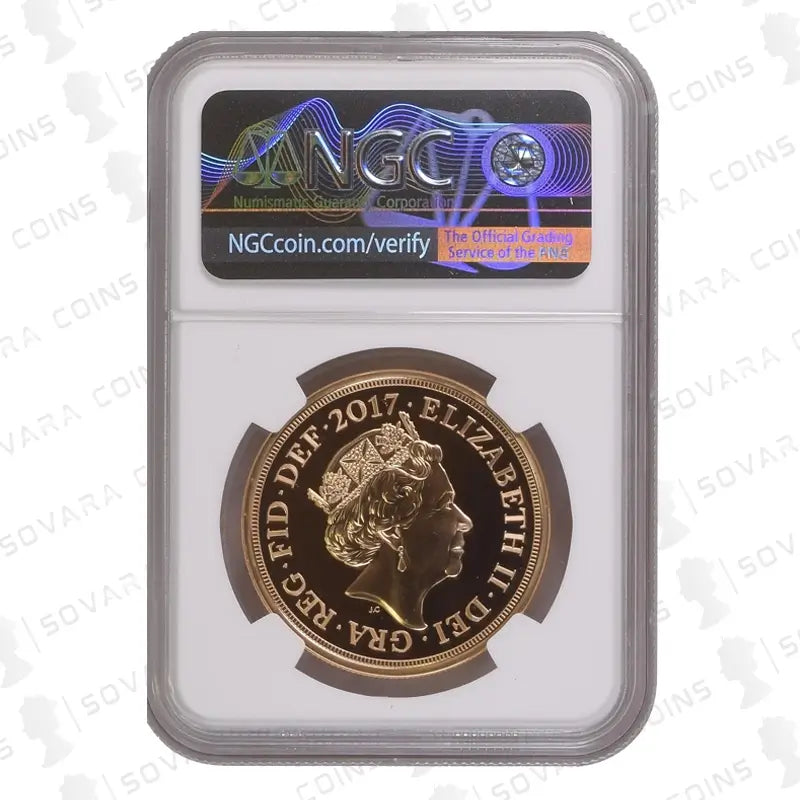 2017 200th Anniversary Gold Five Pound Quintuple Sovereign MS69 DPL