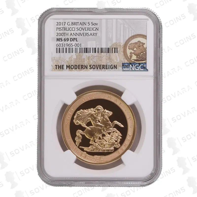 2017 Gold Five Pound Sovereign NGC MS69 DPL - 200th Anniversary