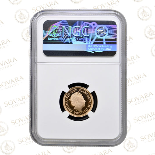 Sapphire Anniversary Privy on the 2018 Gold Proof Half Sovereign PF70