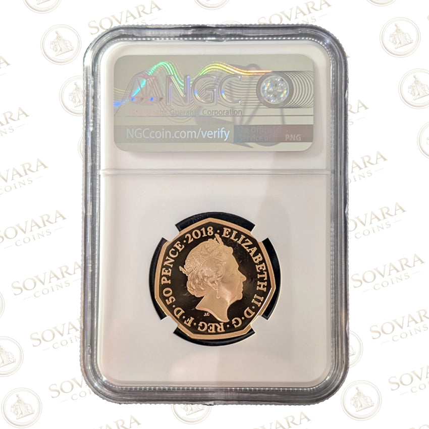 2018 Paddington at Buckingham Palace Gold Proof 50p PF70 Ultra Cameo Royal Mint