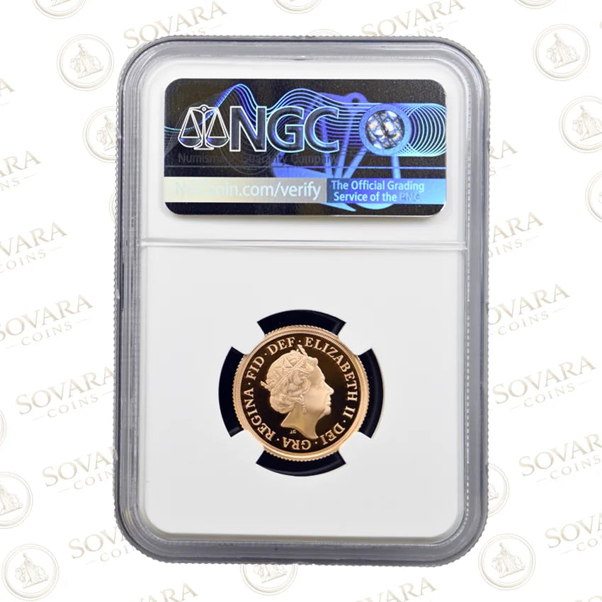2019 Gold Proof Sovereign obverse — Jody Clark fifth portrait of Elizabeth II — NGC PF70 graded