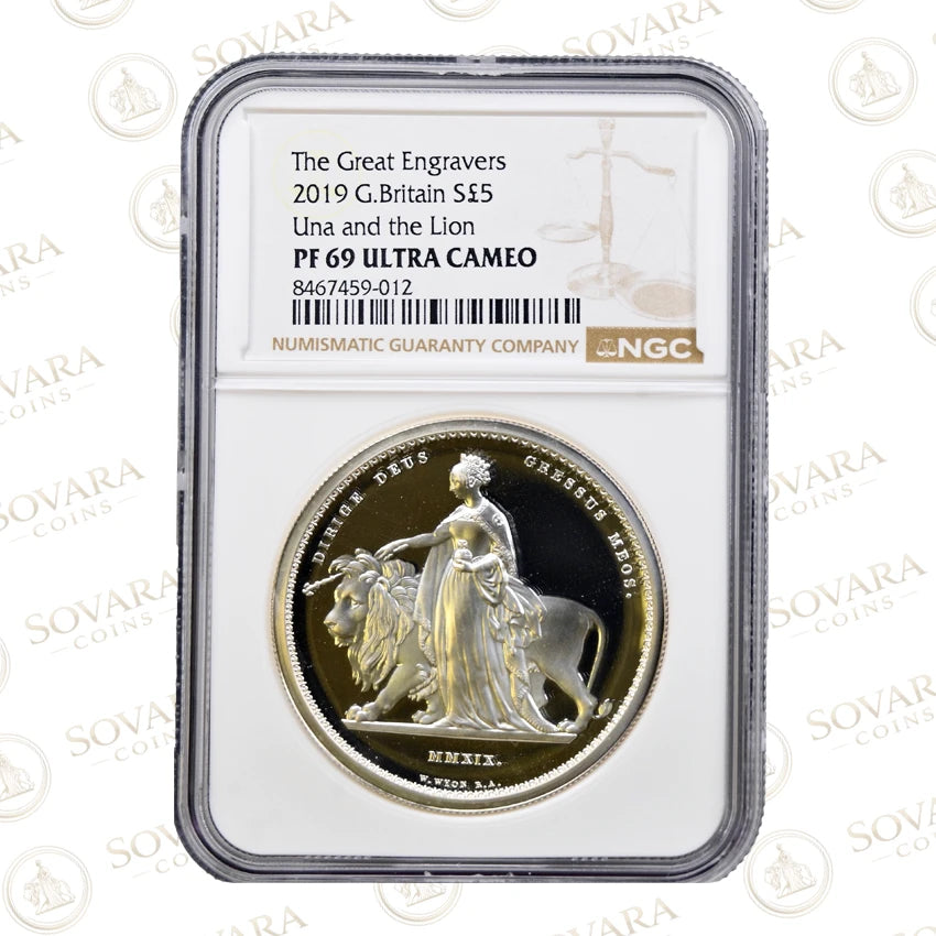 Una and the Lion 2019 2oz silver proof NGC PF69 Ultra Cameo graded slab