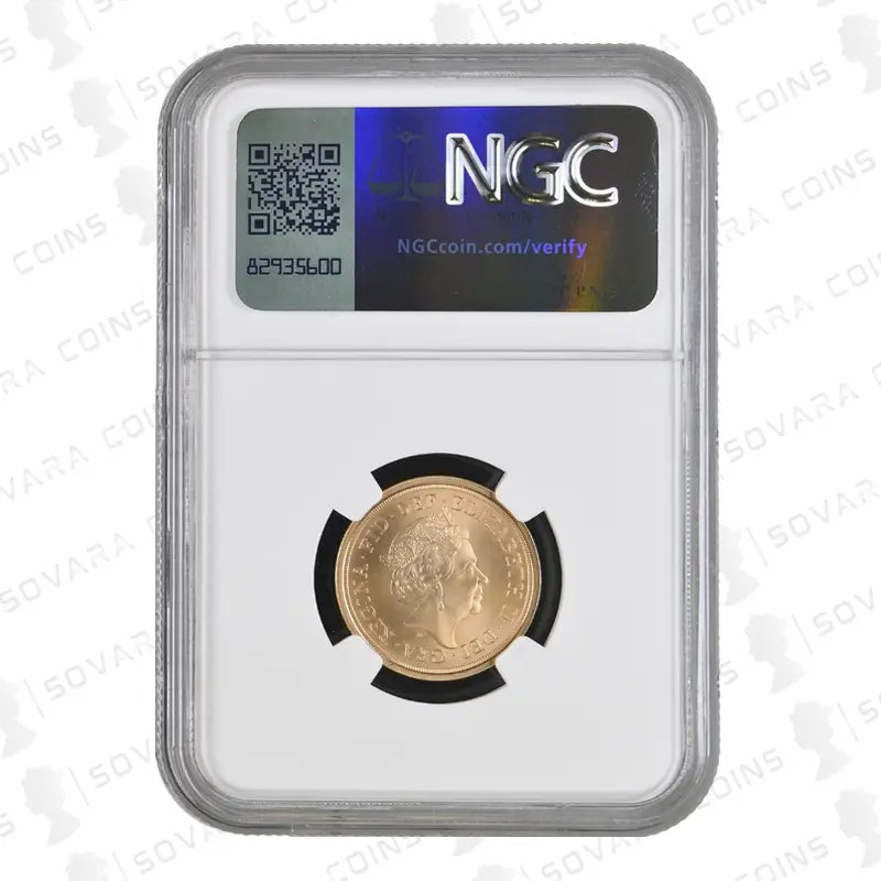 2020 EU Withdrawal Strike-on-the-Day Gold Sovereign MS70 Matte