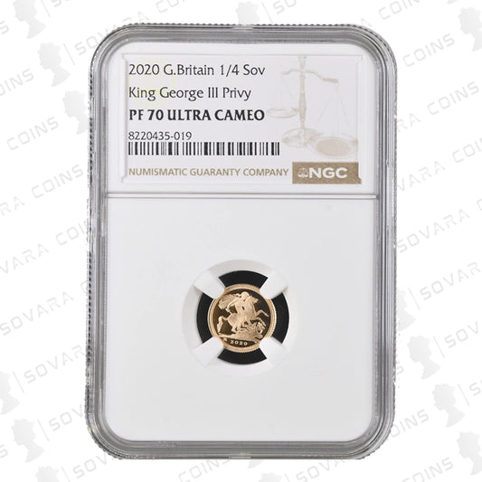 2020 Gold Proof Quarter Sovereign – NGC PF70 Ultra Cameo featuring St George design