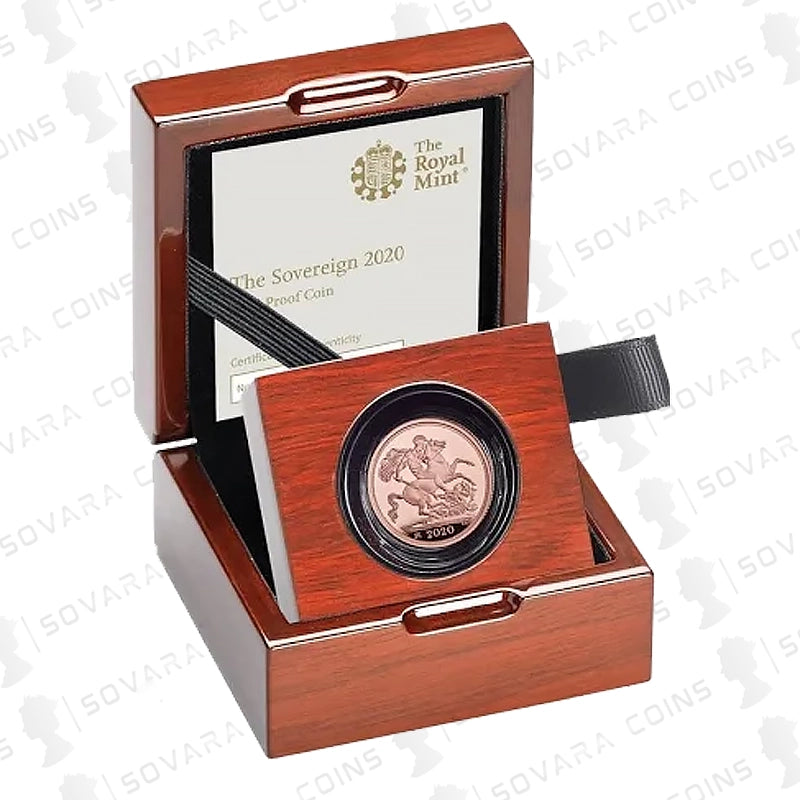2020 Gold Proof Sovereign with King George III privy mark – Boxed with COA, Royal Mint coin