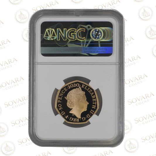 2020 Winnie the Pooh Gold Proof 50p PF70 Ultra Cameo Royal Mint Disney coin