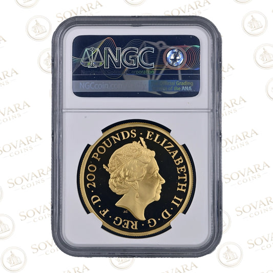 2022 Britannia 2oz gold proof coin obverse Queen Elizabeth II portrait