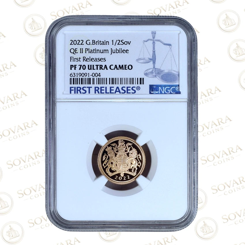 2022 QE II Platinum Jubilee Gold Proof Half Sovereign – NGC PF70 Ultra Cameo