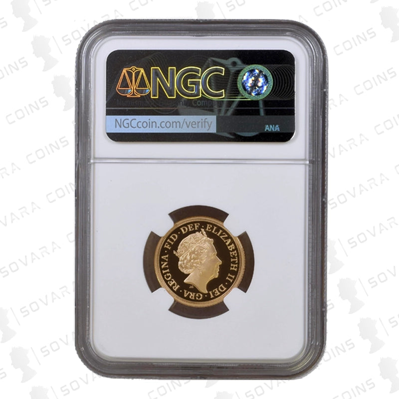 2022 Platinum Jubilee Gold Proof Piedfort Sovereign obverse – Queen Elizabeth II portrait PF70 Ultra Cameo First Releases