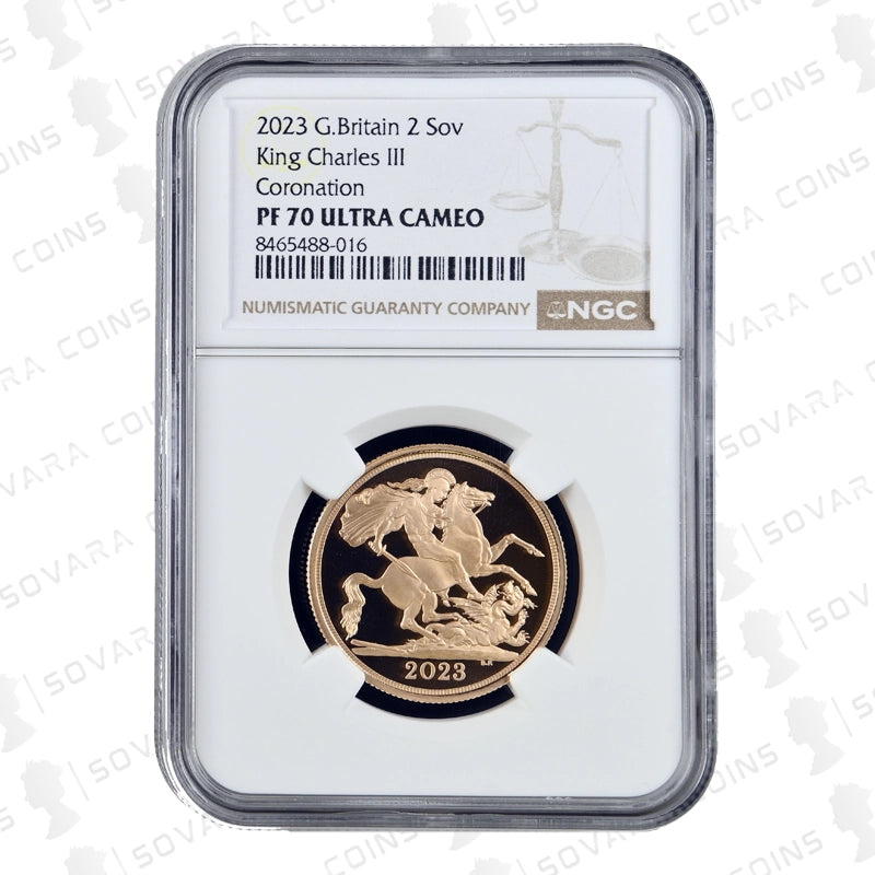 2023 Coronation Double Sovereign reverse – St George and the Dragon design PF70 UC