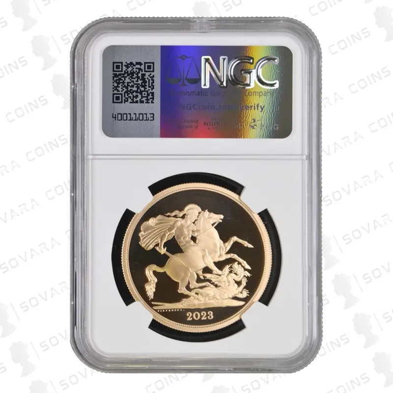 2023 King Charles III Coronation Gold Proof 5 Sovereign PF70 Ultra Cameo