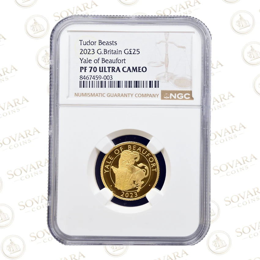 Yale of Beaufort 2023 Quarter-Ounce gold proof NGC PF70 Ultra Cameo graded slab