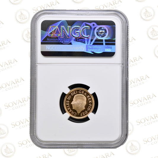 St George and the Dragon reverse of the 2024 Gold Proof Half Sovereign PF70 Ultra Cameo