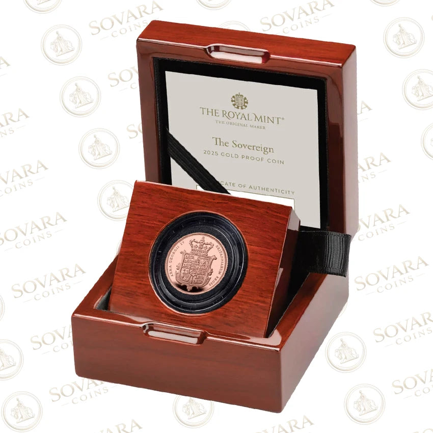 2025 Royal Arms Gold Proof Full Sovereign Royal Mint Boxed COA