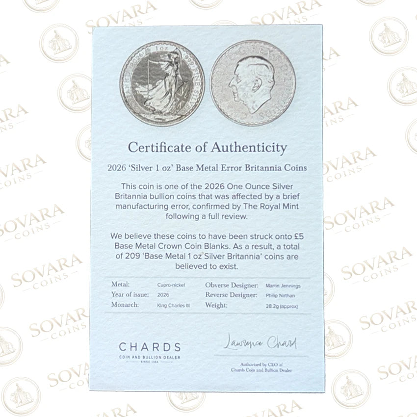 2026 Britannia Mint Error | Struck on Cupro-Nickel £5 Planchet Instead of Silver | NGC MS68