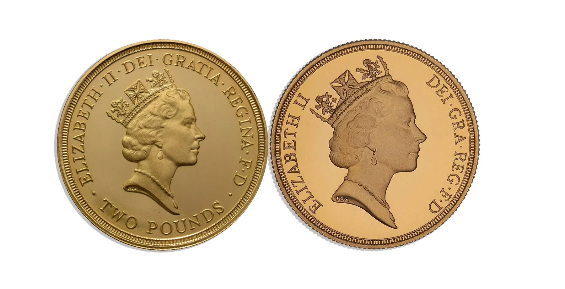 1994 £2 Gold Proof Mule Error obverse