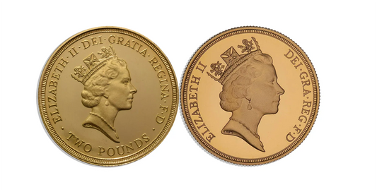 1994 £2 Gold Proof Mule Error obverse