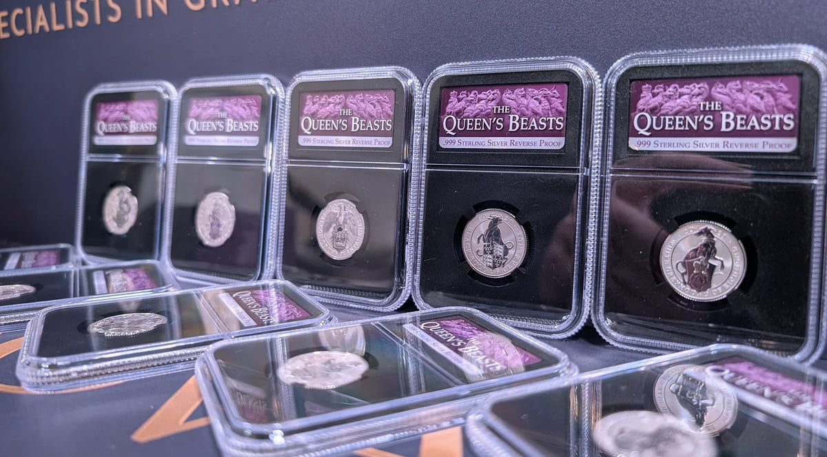full set of the Royal Mint's 2021 Queen's Beasts quarter-ounce silver proofs