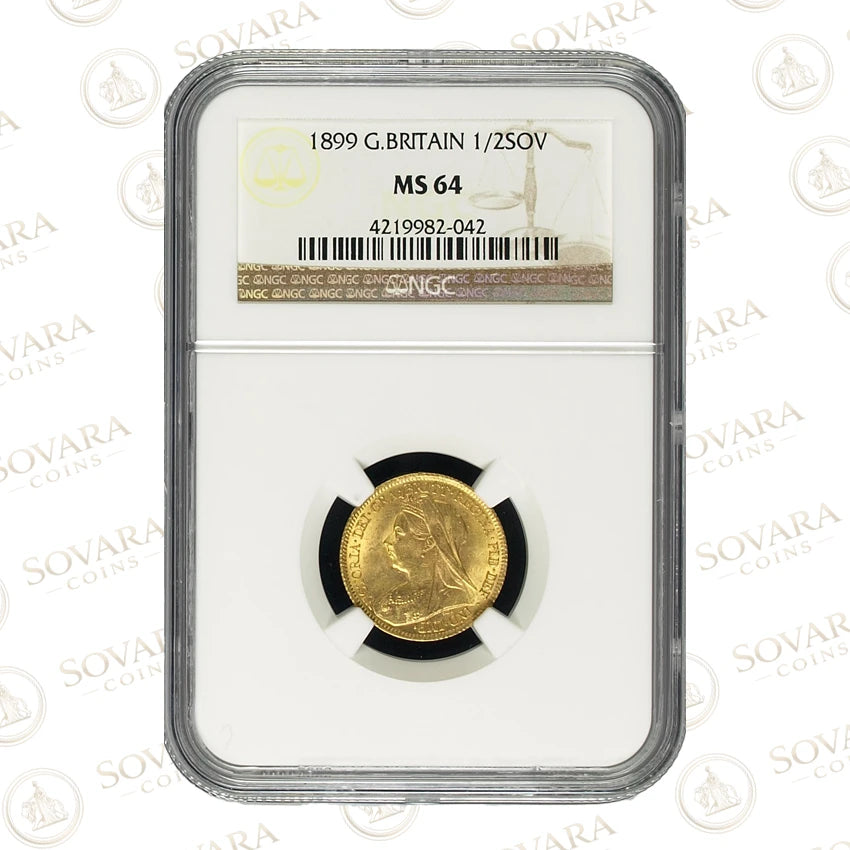 1899 Victoria Old Head Half Sovereign NGC MS64 Low Population