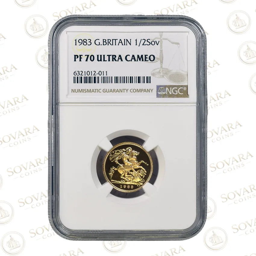 1983 Elizabeth II Gold Proof Half Sovereign NGC PF70 Ultra Cameo