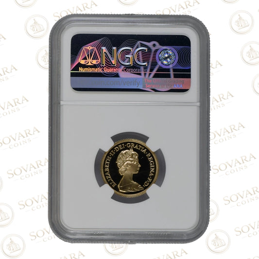 1984 proof sovereign obverse Queen Elizabeth II Raphael Maklouf portrait