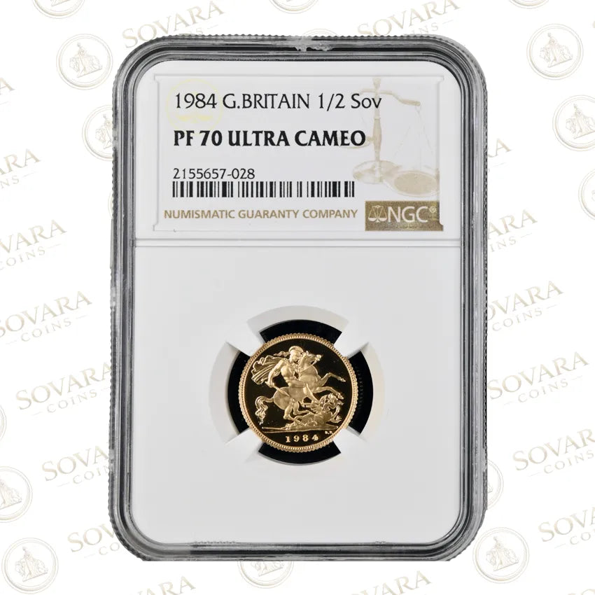 1984 Gold Proof Half Sovereign NGC PF70 Ultra Cameo Top Pop Perfection