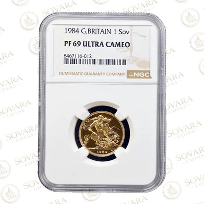 1984 Gold Proof Sovereign Full Sovereign NGC PF69 Ultra Cameo Strategic Value Tier