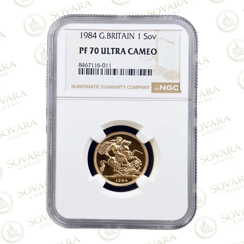 1984 Gold Proof Sovereign Full Sovereign NGC PF70 Ultra Cameo Top Pop Perfection
