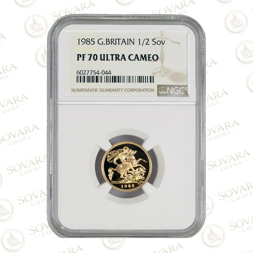 1985 Gold Proof Half Sovereign NGC PF70 Ultra Cameo Top Pop Perfection