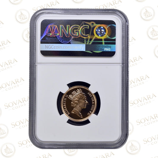 1986 Sovereign gold proof coin PF70 Cameo NGC graded St George and the Dragon