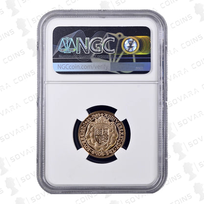 1989 Gold Proof Sovereign reverse – Royal Shield in Tudor double rose PF70 UC