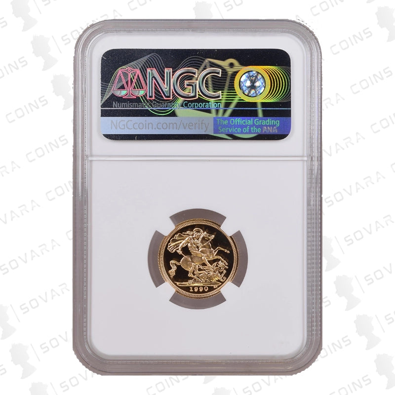 1990 Gold Proof Half Sovereign PF70 Ultra Cameo