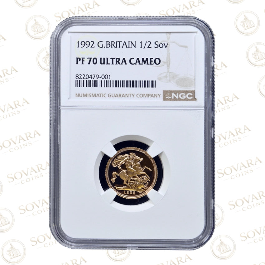 1992 Gold Proof Half Sovereign PF70 Ultra Cameo NGC graded Elizabeth II