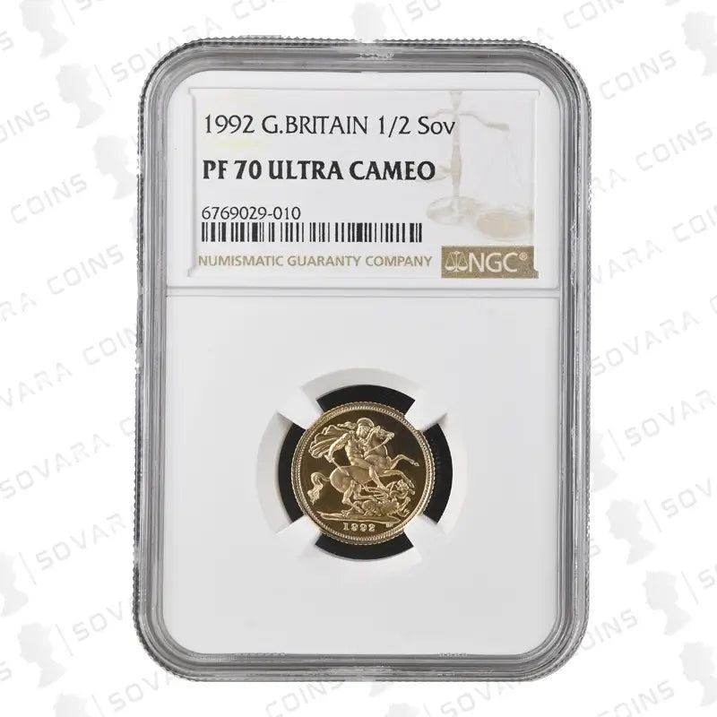 1992 Gold Proof Half Sovereign PF70 Ultra Cameo - The Royal Mint