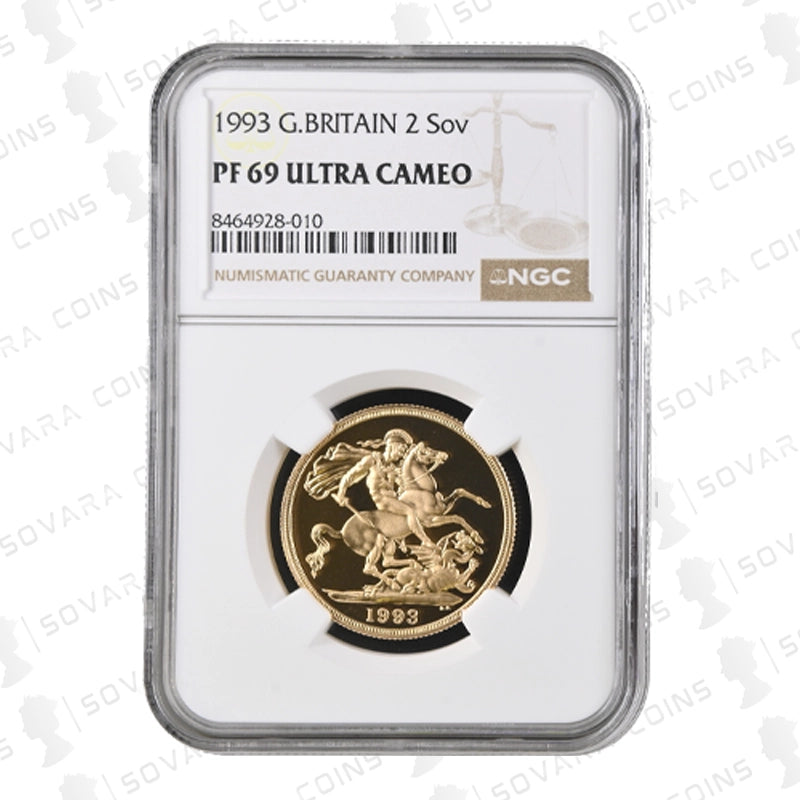 1993 Gold Proof Double Sovereign graded PF69 Ultra Cameo by NGC