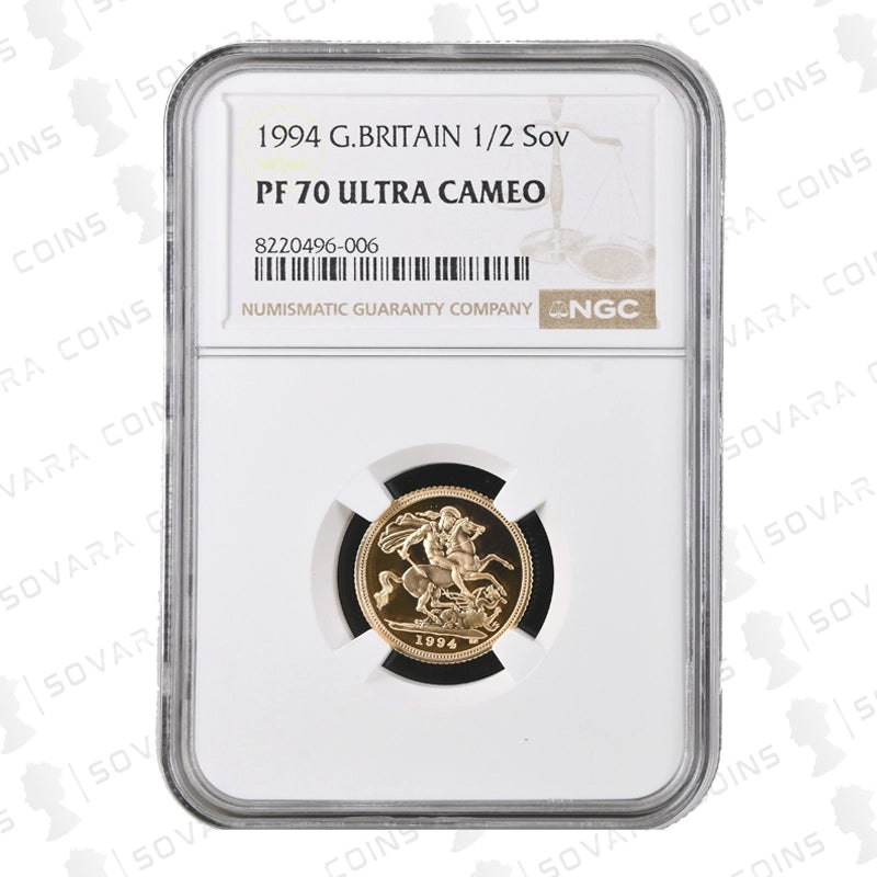 1994 Gold Proof Half Sovereign PF70 Ultra Cameo