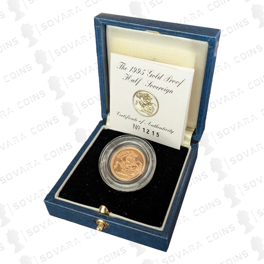 1995 Gold Proof Half Sovereign in original Royal Mint box with certificate of authenticity
