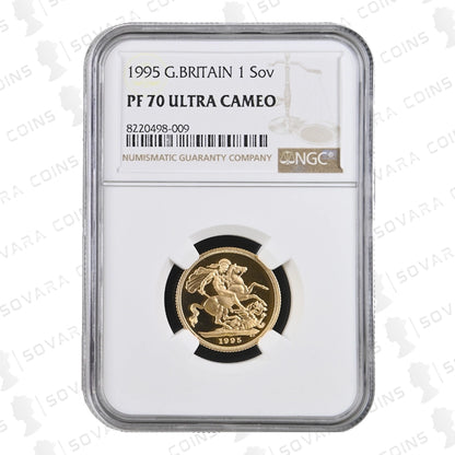 1995 Gold Proof Sovereign graded PF70 Ultra Cameo by NGC